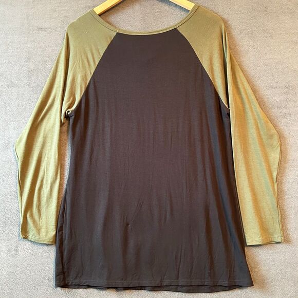 Harley-Davidson Olive Green/Black Reborn Eagle Long Sleeve T-Shirt - Women's 1XL - Picture 2 of 5